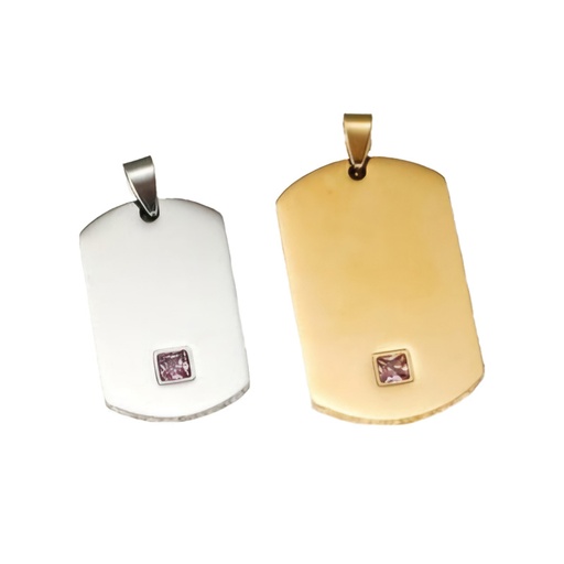 پلاک ست دو تیکه استیل نگین دار