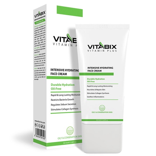 کرم آبرسان صورت ویتابیکس مناسب پوست چرب و مختلط حجم 50 میل