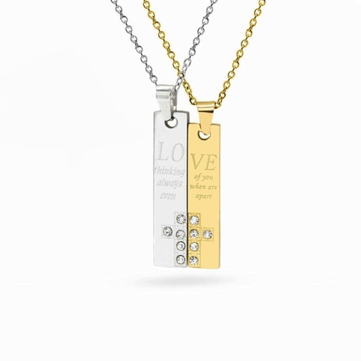 پلاک ست دو تیکه استیل مدل نگین دار