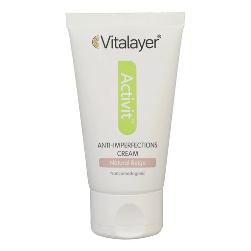 کرم ضد جوش رنگی ویتالیر مناسب پوست چرب حجم 40 میل-بژ طبیعی