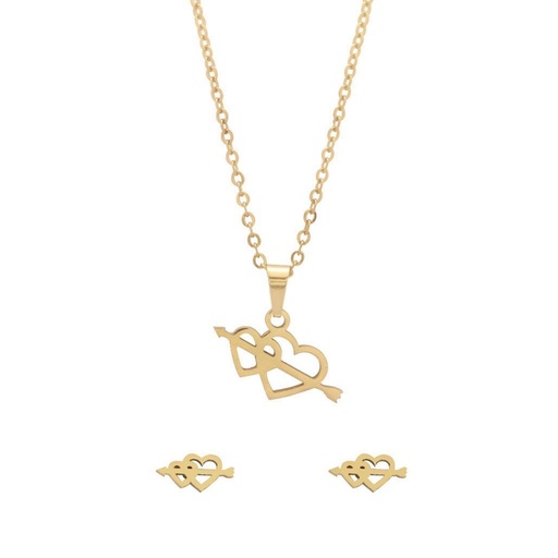 نیم ست استیل مدل قلب و تیر