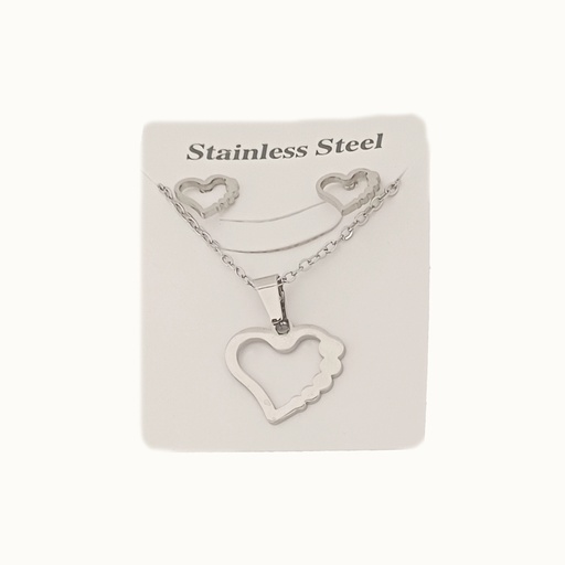 نیم ست استیل مدل قلب کد w-se-301