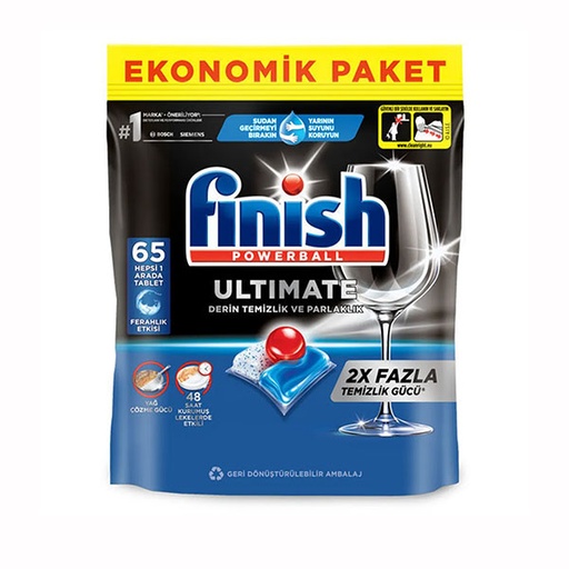 [223476] قرص ماشین ظرفشویی فینیش مدل Ultimate Hepsi 1 Arada بسته 65 عددی 