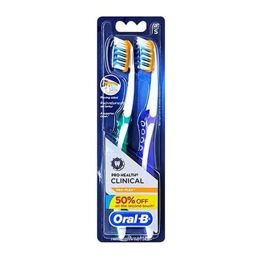 مسواک اورال-مدل PRO-health CLINICAL با برس نرم بسته‌ 2 عددی 
