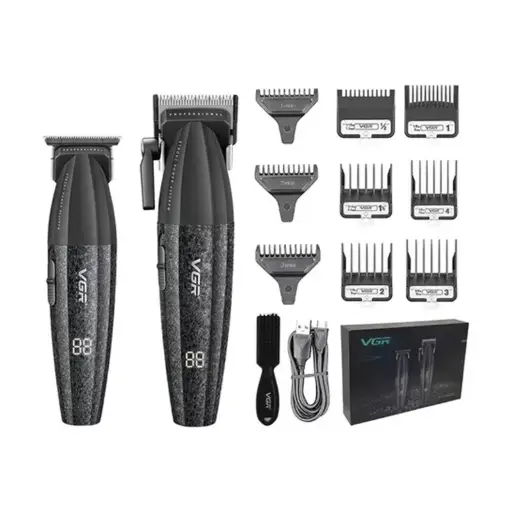 [99923] ست ماشین اصلاح موی سر و صورت وی جی ار مدل V 640 بسته 2 عددی