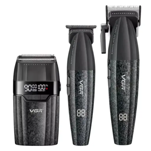 [74471] ماشین اصلاح موی سر و صورت وی جی ار مدل V-640 s3 مجموعه 3 عددی 