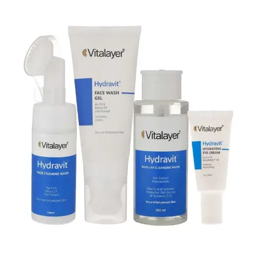 پک مراقبت پوست خشک ویتالیر  مدل Hydravit مجموعه 4 عددی