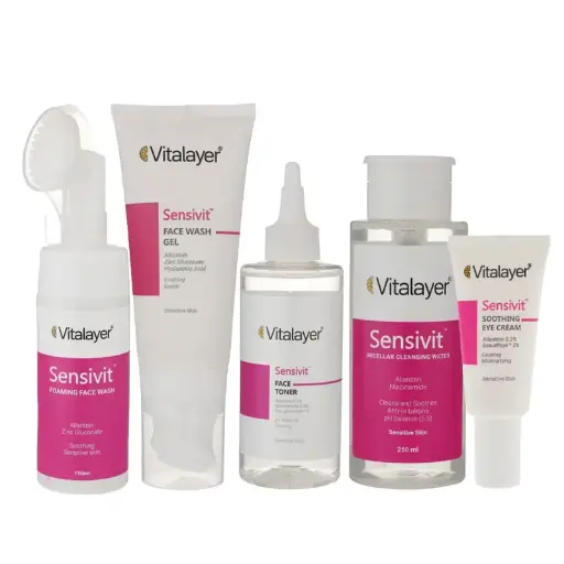 پک مراقبت پوست حساس برند ویتالیر مجموعه 5 عددی