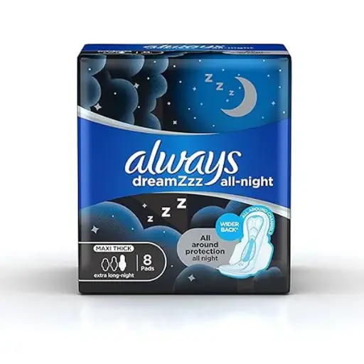 [410345] نوار بهداشتی شبانه ضخیم و خیلی بلند Always Dreamzzz با باله، مناسب محافظت کامل در طول شب