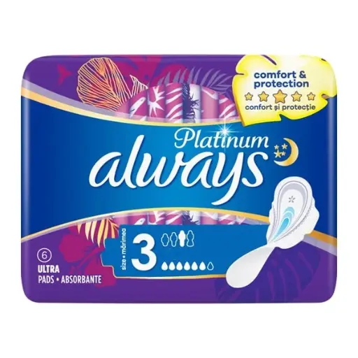[810934] نوار بهداشتی الویز مدل DAY AND NIGH PLATINUM بسته 6 عددی 