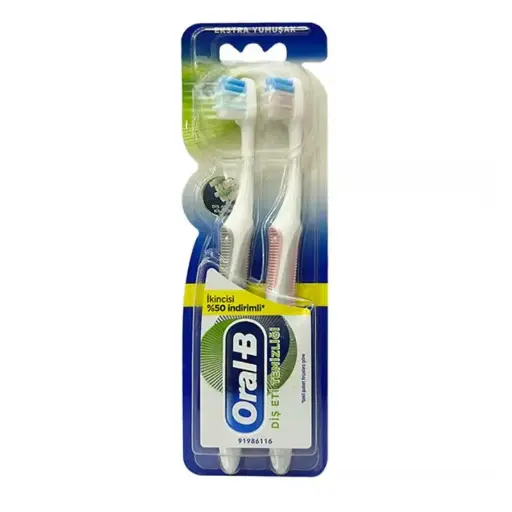 [130545] مسواک اورال بی مدل Gum Cleaning Extra Soft بسته 2 عددی