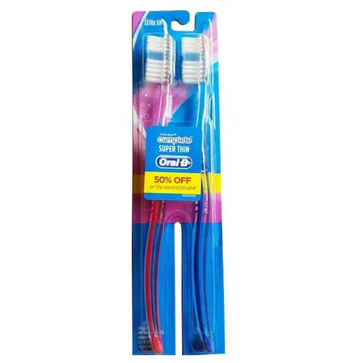 مسواک اورال-بی سری COMPLETE مدل SUPER THIN  با برس خیلی نرم بسته 2 عددی 