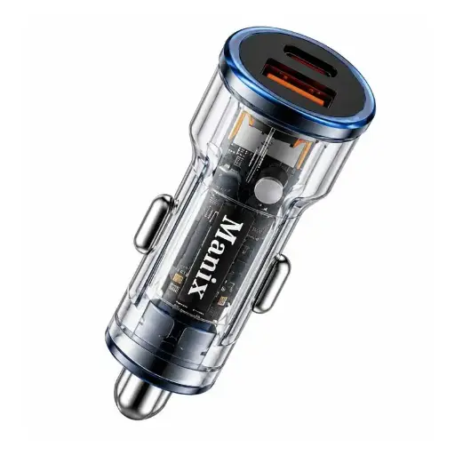[748362] شارژر فندکی خودرو مانیکس مدل MA-1012 دو پورت USB و Type-C توان 55 وات