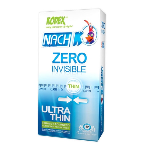 کاندوم نازک کدکس مدل زیرو zero بسته 12 عددی