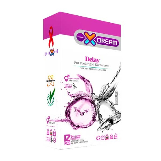 [5290] کاندوم ایکس دریم مدل تاخیری Delay بسته 12 عددی