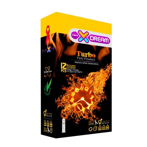 [5292] کاندوم ایکس دریم مدل توربو Xdrem Turbo بسته 12 عددی