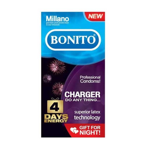 [5725] کاندوم شارژ کننده بونیتو Bonito Charger بسته 6 عددی