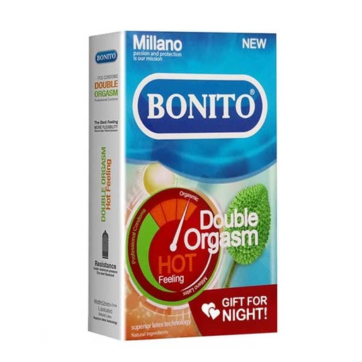[5732] کاندوم ارگاسم دو برابر بونیتو Bonito Double Orgasm بسته 6 عددی
