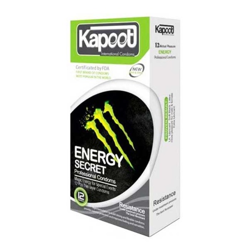 کاندوم کاپوت مدل انرژی زا energy and secret بسته 12 عددی