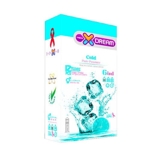 [8504] کاندوم ایکس دریم مدل سرد cold بسته 12 عددی
