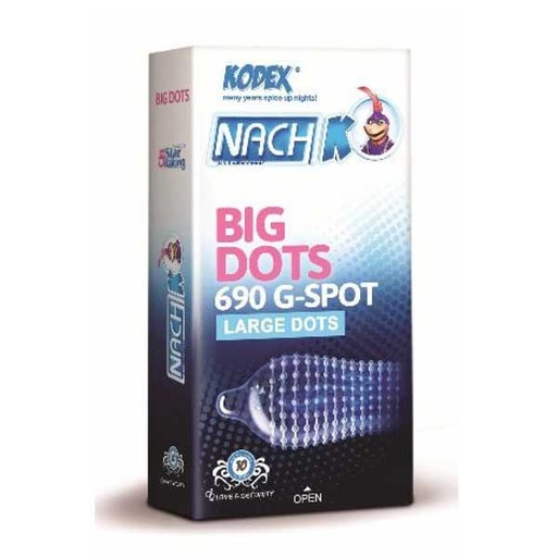 [8811] کاندوم خاردار بیگ داتس کدکس Nach Big Dots 690 بسته 10 عددی