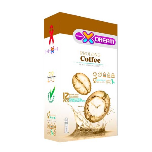 [8842] کاندوم ایکس دریم مدل قهوه Coffee بسته 12 عددی