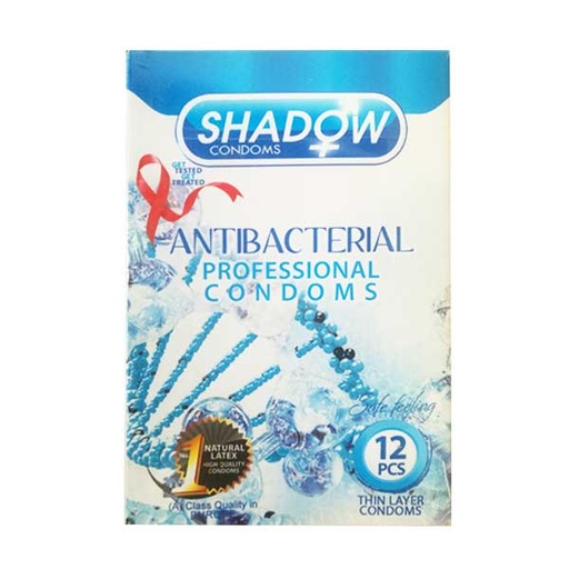 [9343] کاندوم شادو مدل ضد قارچ Antibacterial بسته 12 عدی