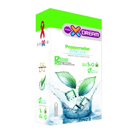 [9425] کاندوم ایکس دریم مدل خنک Peppermint بسته 12 عددی