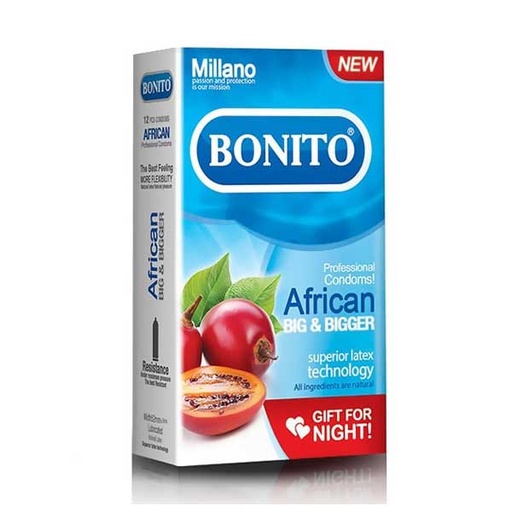 کاندوم بزرگ کننده بونیتو مدل Bonito African بسته 6 عددی