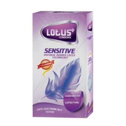 [10185] کاندوم خیلی نازک لوتوس مدل Sensitive بسته 12 عددی