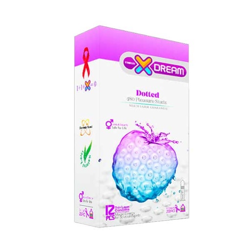 کاندوم ایکس دریم مدل خاردار Dotted بسته 12 عددی
