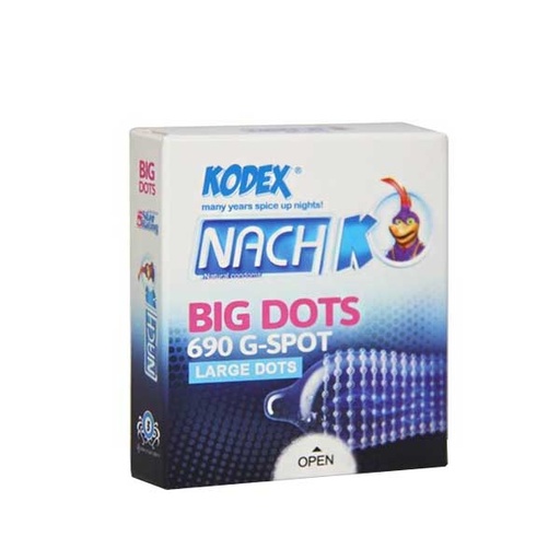 [15687] کاندوم خاردار درشت ناچ کدکس Nach Big Dots بسته 3 عددی