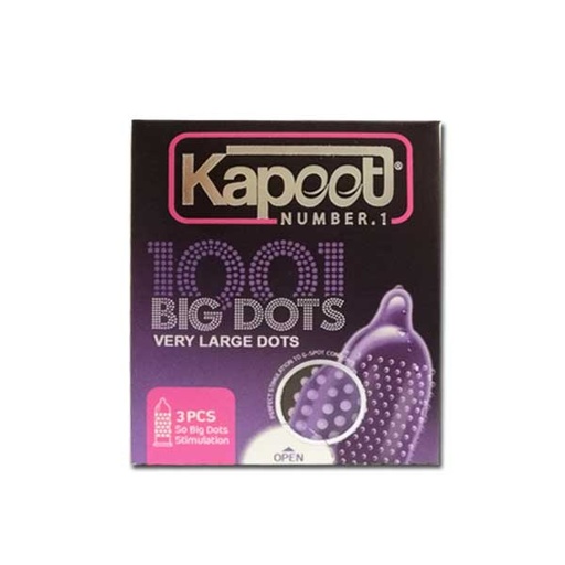 [15694] کاندوم خاردار درشت کاپوت مدل Kapoot Big Dots بسته 3 عددی