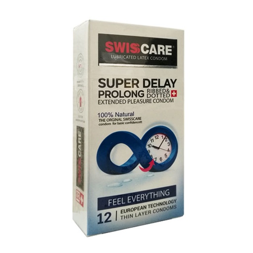[16621] کاندوم فوق تاخیری و خاردار سوئیس SwisCare Super Delay