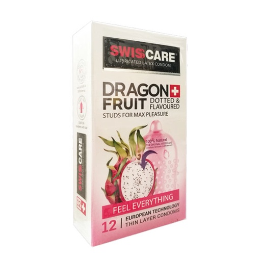 [16625] کاندوم میوه اژدها سوئیس Swiscare Dragon Fruit میوه اژدها