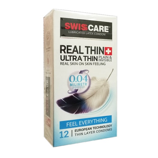 [16629] کاندوم نازک سوئیس به ضخامت 0.04 میلیمتر Swiscare Ultra Thin