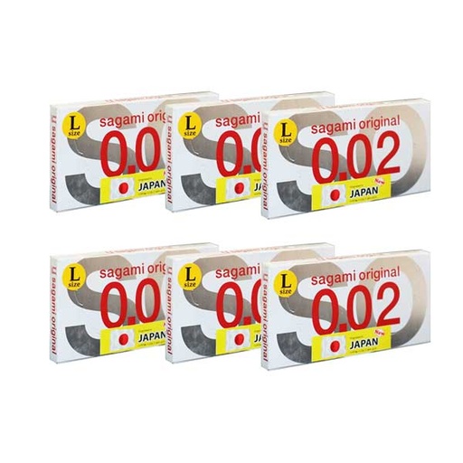 6 بسته دو عددی کاندوم ساگامی سایز بزرگ SAGAMI ORIGINAL 0.02