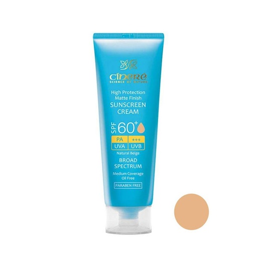 کرم ضد آفتاب رنگی سینره SPF60 مناسب انواع‌پوست 50میل-بژ طبیعی