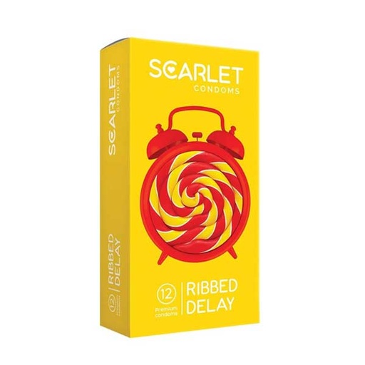 کاندوم اسکارلت مدل RIBBED DELAY تاخیری شیاردار