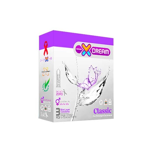 [22584] کاندوم کلاسیک ایکس دریم Xdream Classic بسته 3 عددی