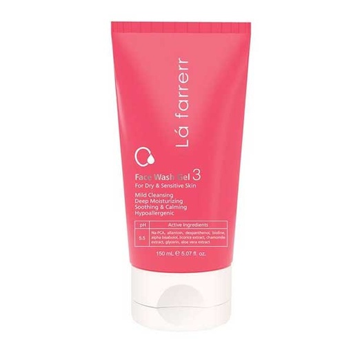 ژل شستشوی صورت لافارر مخصوص پوست های خشک و حساس (3) حجم 150 میلی لیتر