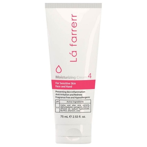 کرم مرطوب کننده دست و صورت لافارر (4) مدل Sensitive حجم 75 میل مناسب پوست های حساس