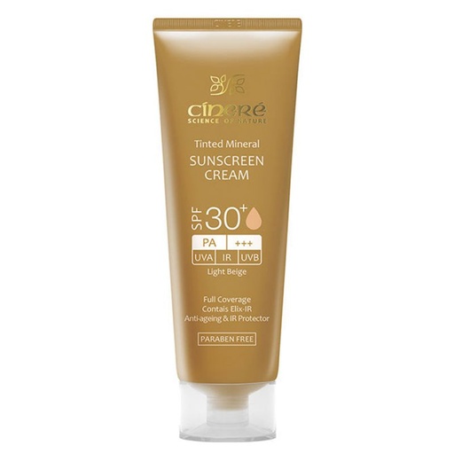 کرم ضد آفتاب رنگی سینره SPF30 مناسب پوست حساس تا خشک حجم 50 میل-بژ روشن