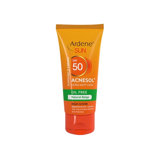 کرم ضدآفتاب رنگی آکنه‌سول‌پلاس SPF50 فاقد چربی آردن سان پوست‌چرب و آکنه‌ای 50میل-بژ طبیعی