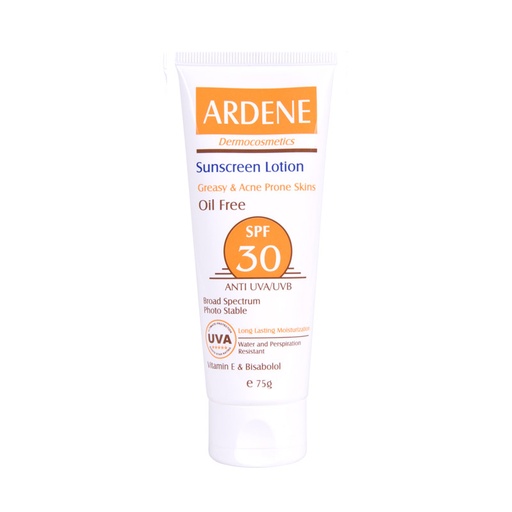 لوسیون ضد آفتاب SPF 30 فاقد چربی آردن پوست‌چرب و جوشدار 75گرم