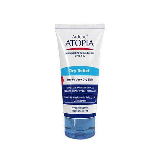 کرم مرطوب کننده صورت آردن سری Atopia مدل Dry Relief حاوی 5% اوره ۵۰ میل