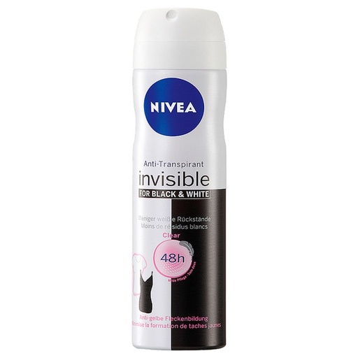 [38164] اسپری ضد تعریق زنانه نیوآ مدل Black & White Invisible Clear حجم 150 مییل
