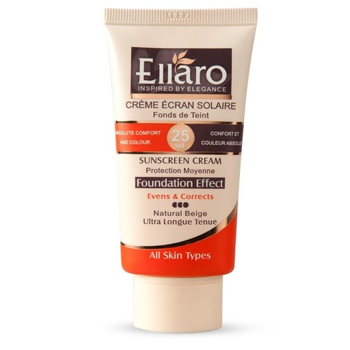 کرم ضد آفتاب رنگی الارو SPF25 مدل Beige Clair انواع‌پوست 40میل-بژ طبیعی