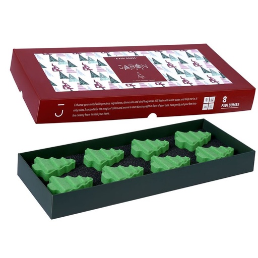 [40360] کوکتل پدیکور ژبن پلاس پدی بمب درخت کریسمس مدل pine وزن 480 گرم بسته 8 عددی
