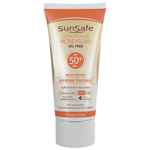 [41166] کرم ضد آفتاب سان سیف سری Acne Fluid مدل Supreme Invisible حجم ۵۰ میل